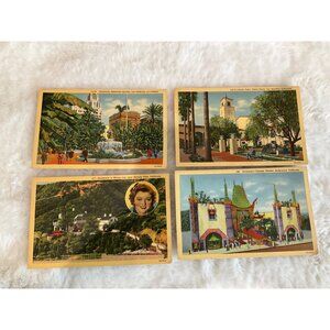 Vintage Postcards (4) Los Angeles Beverly Hills Hollywood